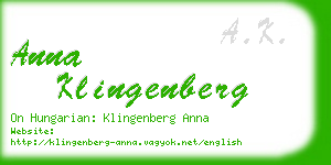 anna klingenberg business card